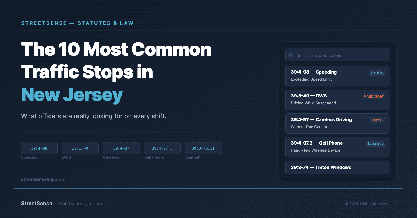 NJ 2026 Traffic Stops - StreetSense