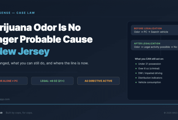 NJ and Marijuana Laws 2026 for Cops