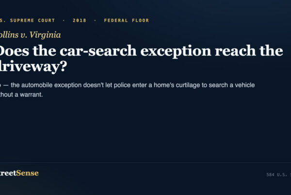 Collins v. Virginia (2018) case card โ the automobile exception does not reach a home's curtilage